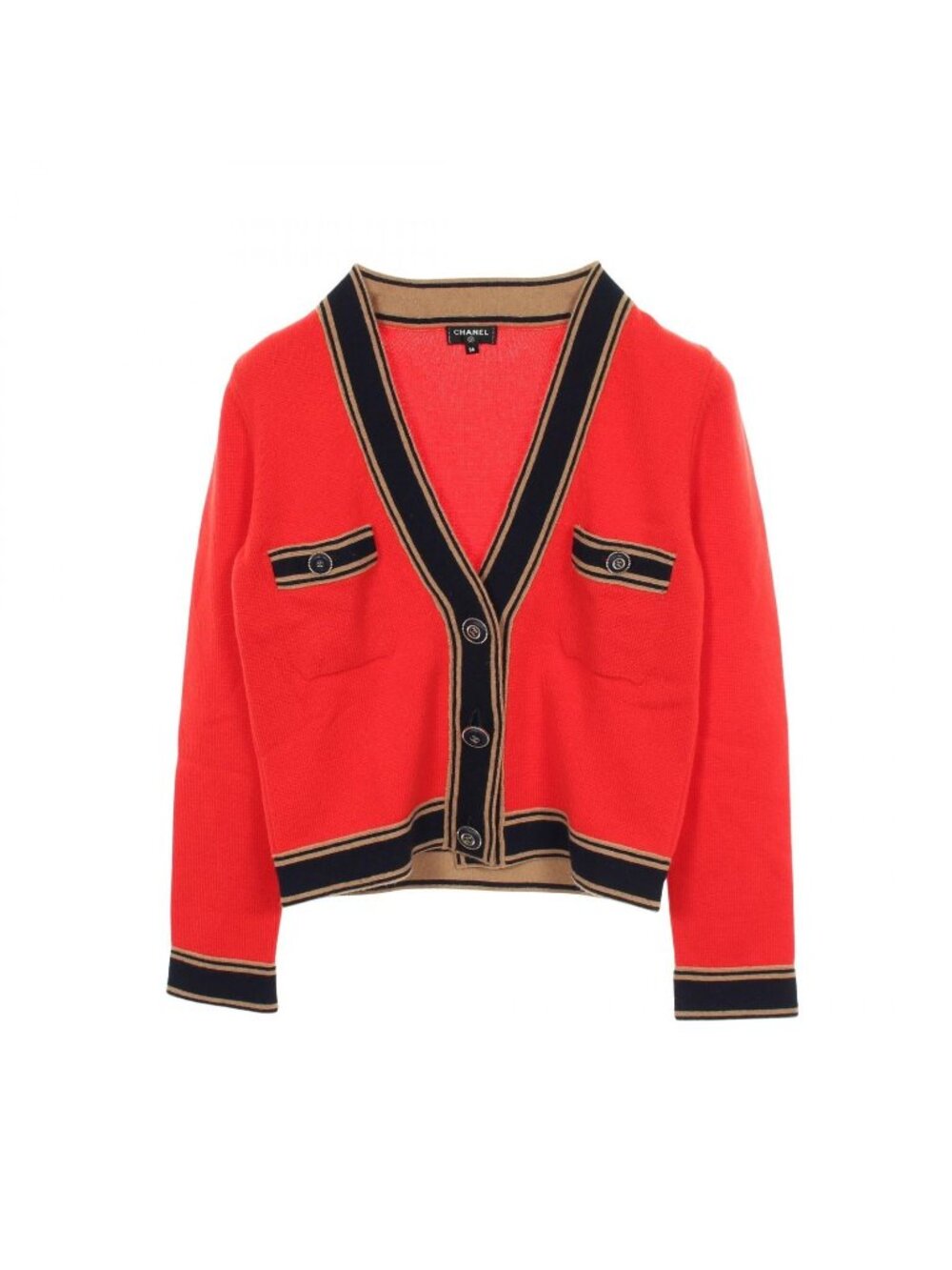 Chanel Cardigan CC Logo Button Cashmere